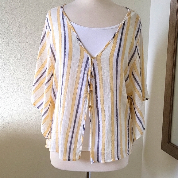 Michael Michael KOrs Striped dolman sleeve size M Top - Picture 1 of 8